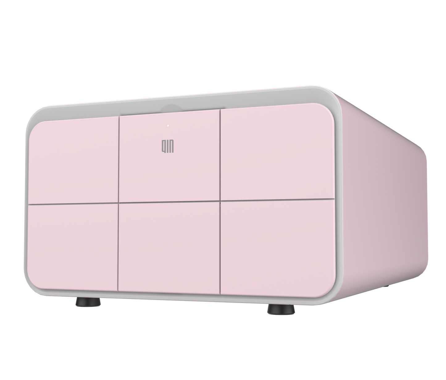 Qin Finger Vein Private Box PB-FV02, Secure Fingerprint Lock Box, App-Controlled via WeChat, Multiple Colors Portable Security Box, Long Battery Life (Grey, White, Pink),