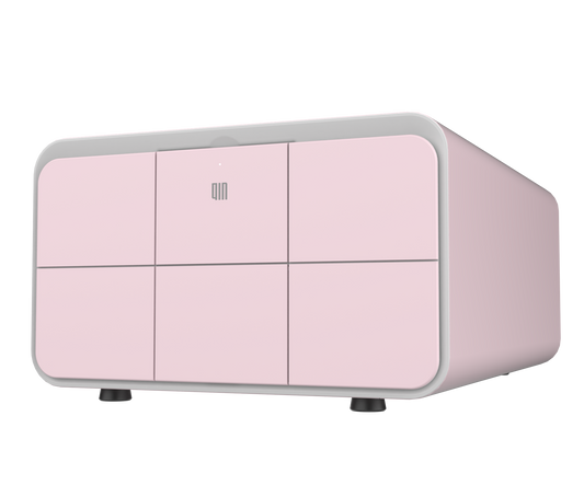 Qin Finger Vein Private Box PB-FV02, Secure Fingerprint Lock Box, App-Controlled via WeChat, Multiple Colors Portable Security Box, Long Battery Life  (Grey, White, Pink),