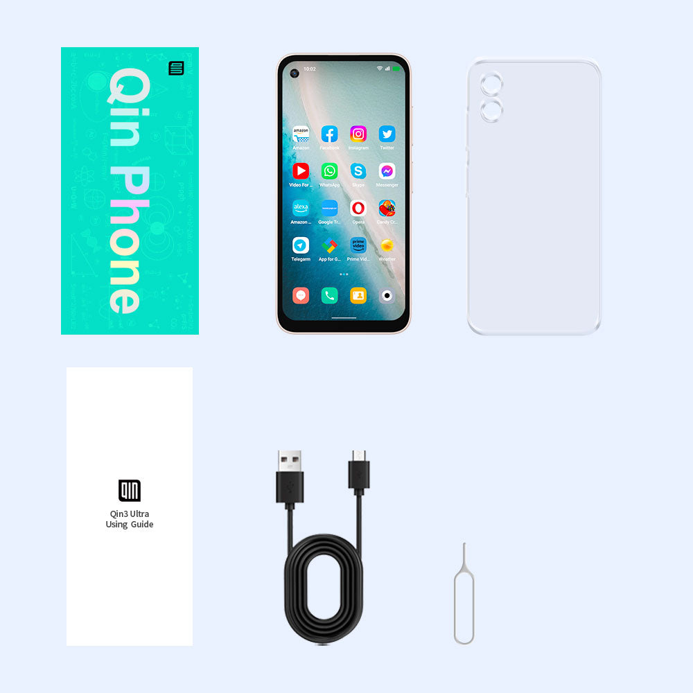 Qin3 Ultra 5.02inch Super Mini Smartphone Small Mobile Phones 8GB+ 256GB Android12 Phones (Amazon Store Version)