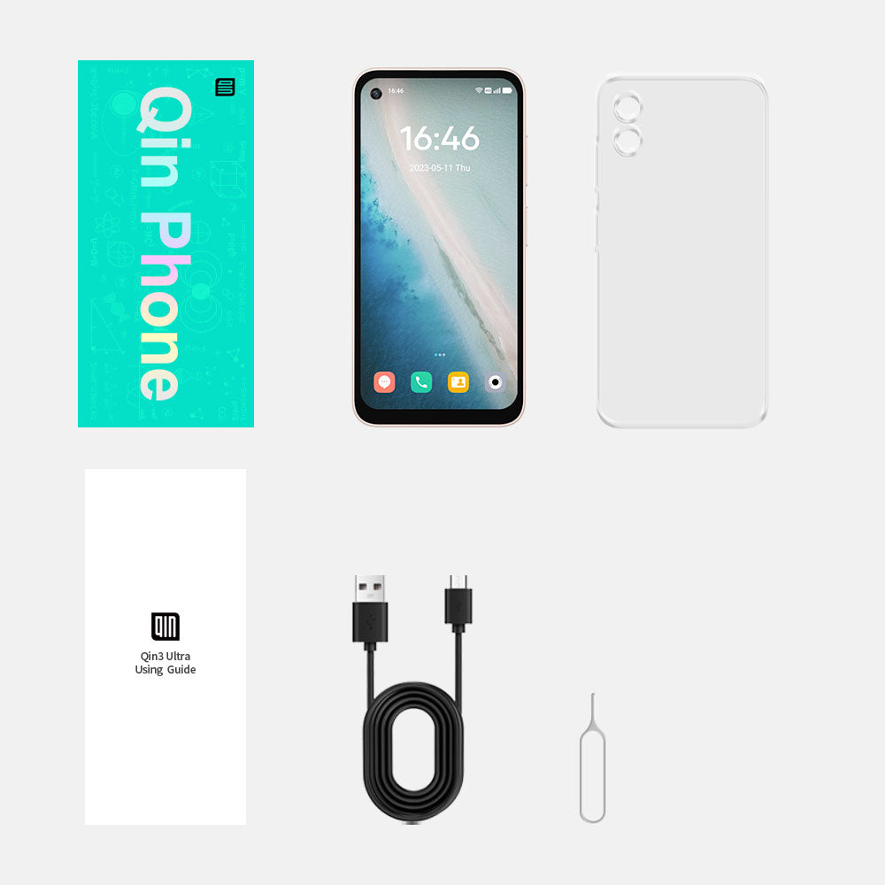 Qin 3 Ultra Android 12 Smart button mobile phone, 5.02’’ IPS Screen,MTK G99 Processor, Small and Lightweight, 8MP Rear + 5MP Ultra-Wide Front Camera, Supports Google Play Store, 2500mAh Battery