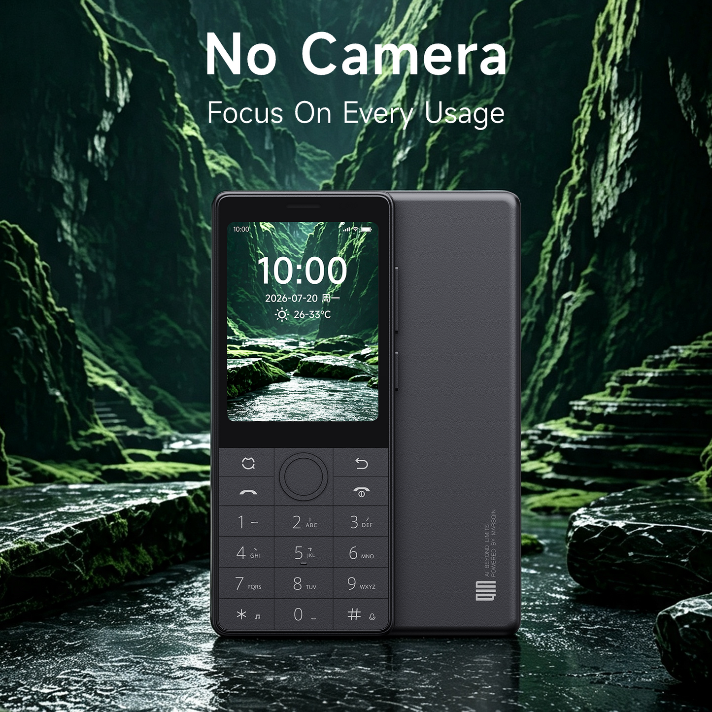 Qin J36 Keypad SmartPhone,Android 13 4G VoLTE,2600mAh Battery,Dual Nano SIM Cards,No Camera,5G WiFi,3+32GB Storage,2.8inch Touchscreen,MTK8766V, Mobile Phone with GPS,AC/TV/Fan Remote Control