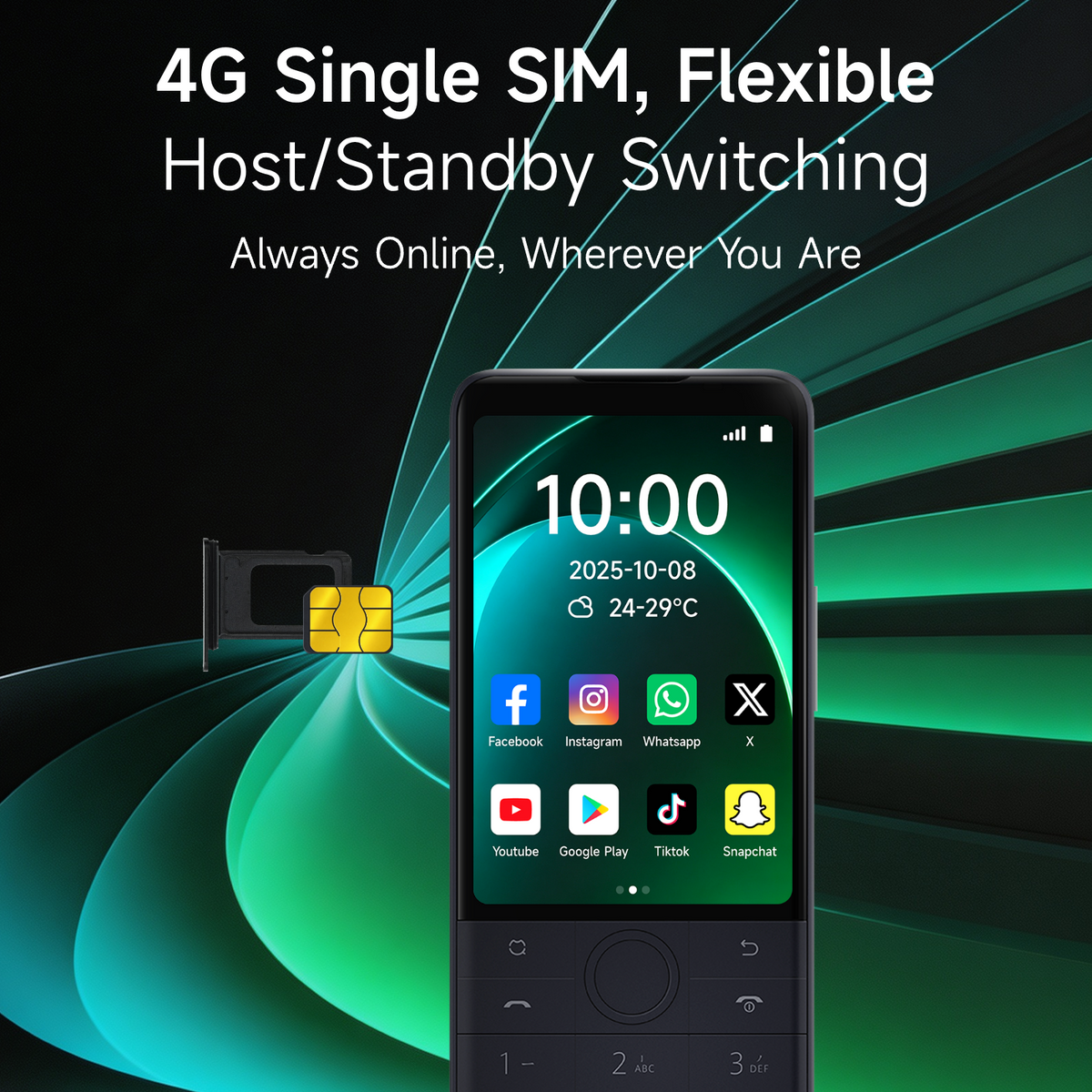 Qin F22Pro Smartphone Android 12,3.5"Touchscreen,4+64GB Large Storage,MTK Helio G85 Android Phone,2150mAh Battery,8MP Camera,Type-C Charge,WiFi/Hotspot/Bluetooth for Multi-scenario Use