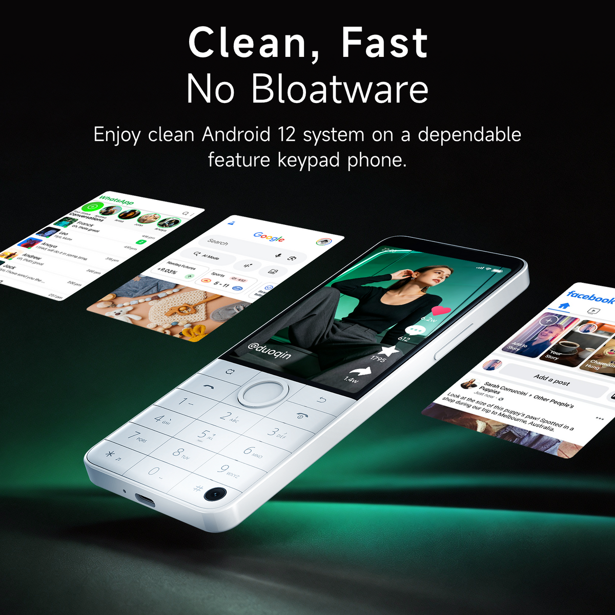 Qin F22Pro Smartphone Android 12,3.5"Touchscreen,4+64GB Large Storage,MTK Helio G85 Android Phone,2150mAh Battery,8MP Camera,Type-C Charge,WiFi/Hotspot/Bluetooth for Multi-scenario Use
