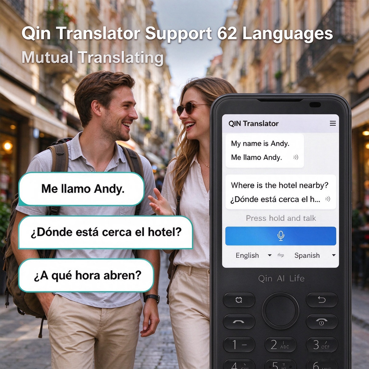 Qin F21 Pro Smart-Tastenfeld-Telefon, kompaktes 2,8-Zoll-Touchscreen, Android 11, 4G LTE, einzelne Kamera, Google Play-Unterstützung, ideales Ersatz-/Arbeitstelefon – Porzellanweiß/Eisengrau