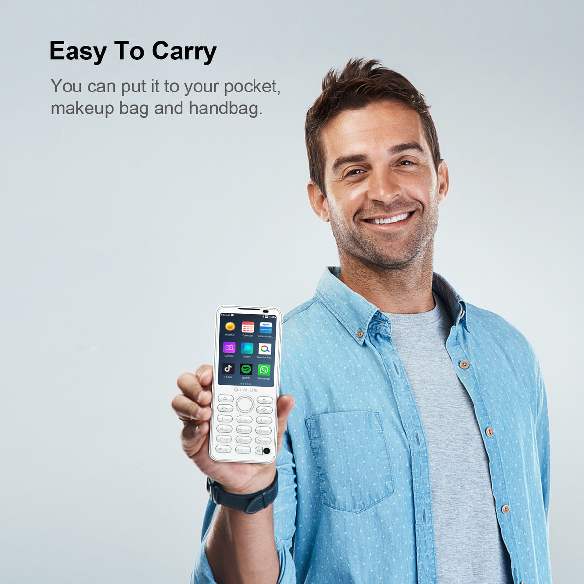 Qin F21 Pro Smart Keypad Phone, Compact 2.8-Inch Touchscreen, Android ...