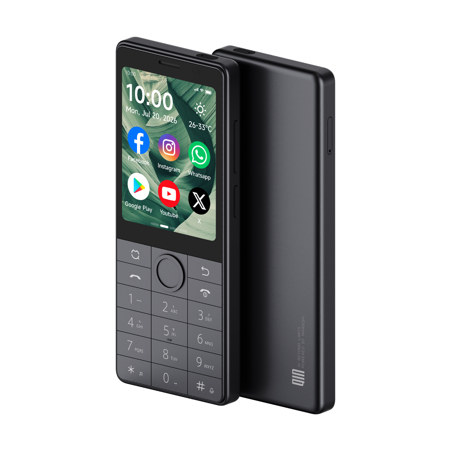 Qin J36 Keypad SmartPhone,Android 13 4G VoLTE,2600mAh Battery,Dual Nano SIM Cards,No Camera,5G WiFi,3+32GB Storage,2.8inch Touchscreen,MTK8766V, Mobile Phone with GPS,AC/TV/Fan Remote Control